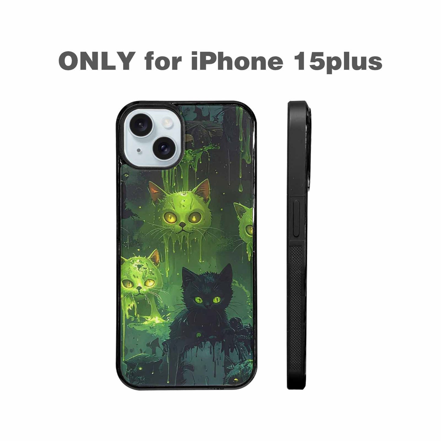 iPhone 15 Plus Case — Toxic Melting Skeleton Cats Small Toxic, Custom Printed Phone Case