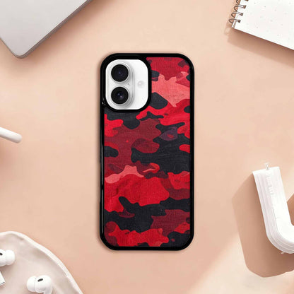 iPhone 17 Case — Tactical Camo Red Black Custom Camo, Custom Phone Case