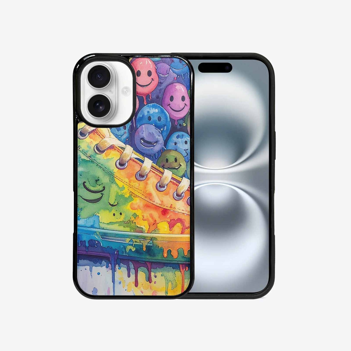 iPhone 16 Case — Smiley Facessmiley Faces Tie D, Custom Made Phone Cover