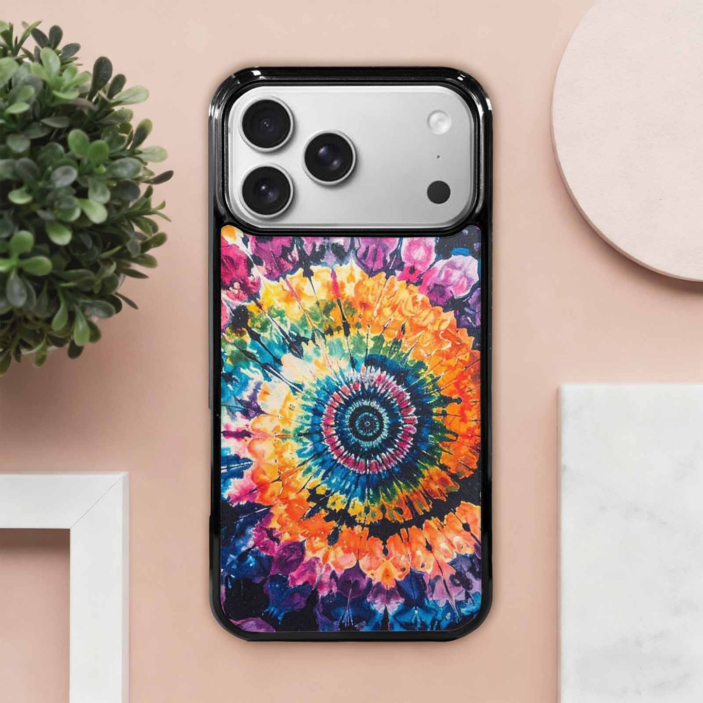 iPhone 17 Pro Max Case — Black &amp; Blue Ink Tie Dye, Custom Phone Case