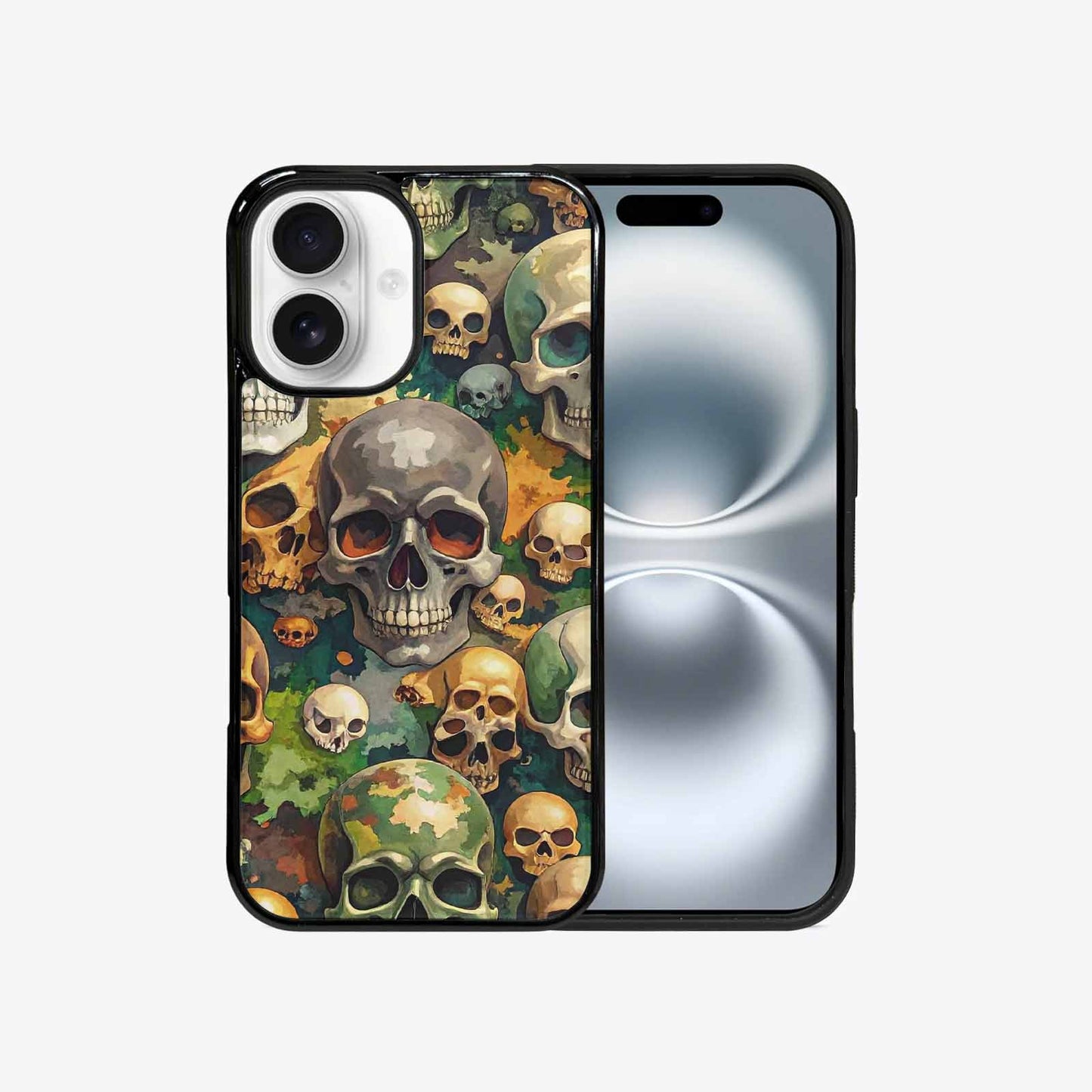 iPhone 16 Case — Skulls Camoskulls Pattern Hu Avd, Custom Art Phone Cover