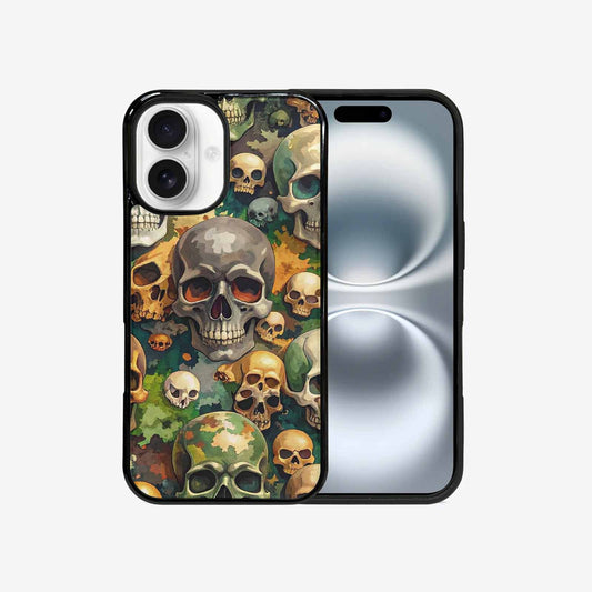 iPhone 16 Case — Skulls Camoskulls Pattern Hu Avd, Custom Art Phone Cover