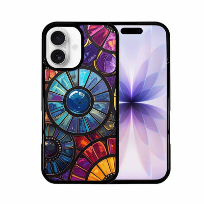 iPhone 17 Case — Iridescent Fantasy Sun Original Art, Custom Phone Case