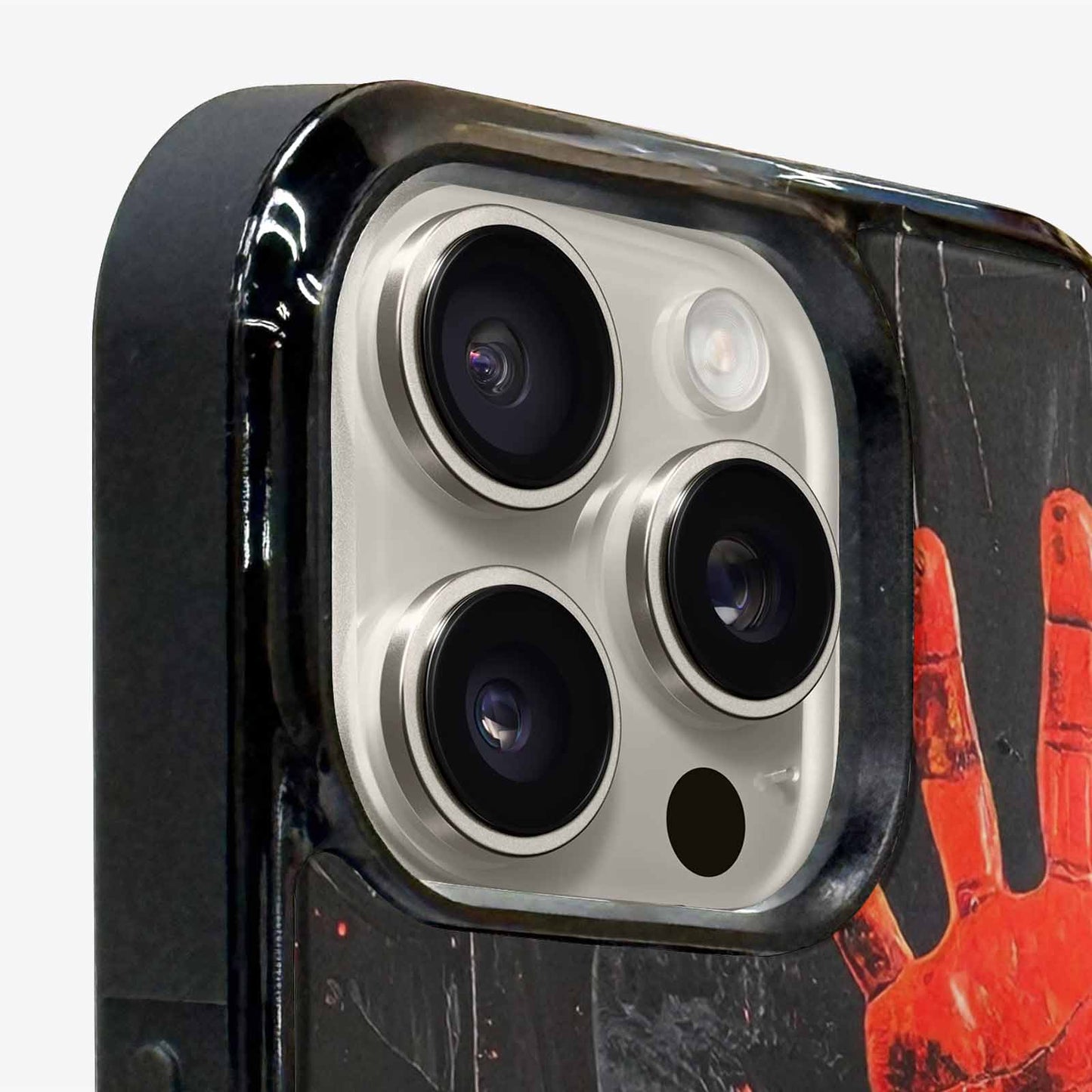 iPhone 16 Pro Max Case — Splatter Paint Art Hand Prints Black, Unique Phone Case Design