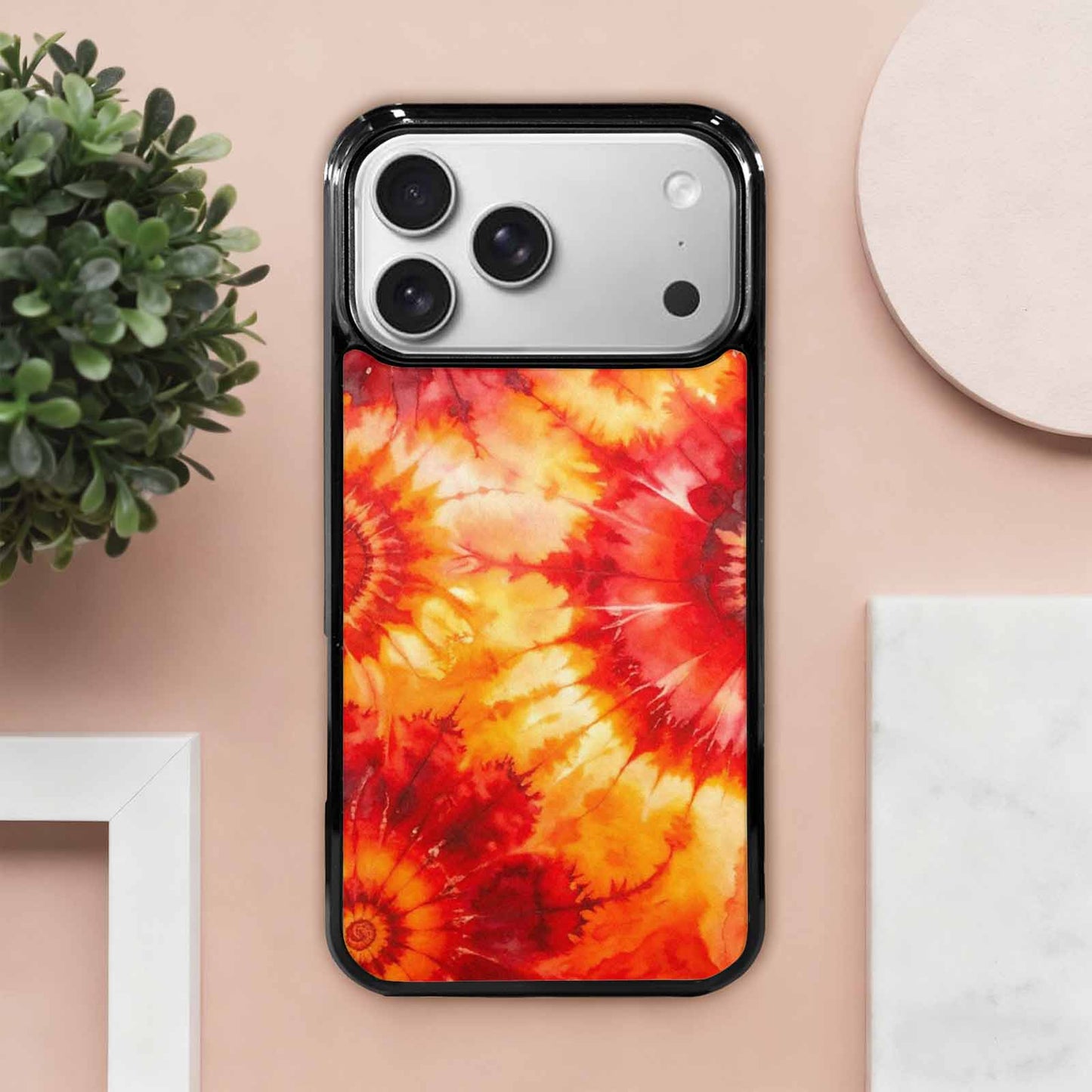 iPhone 17 Pro Max Case — Tie Dye Red Orange Tie Dye, Original Design Phone Case