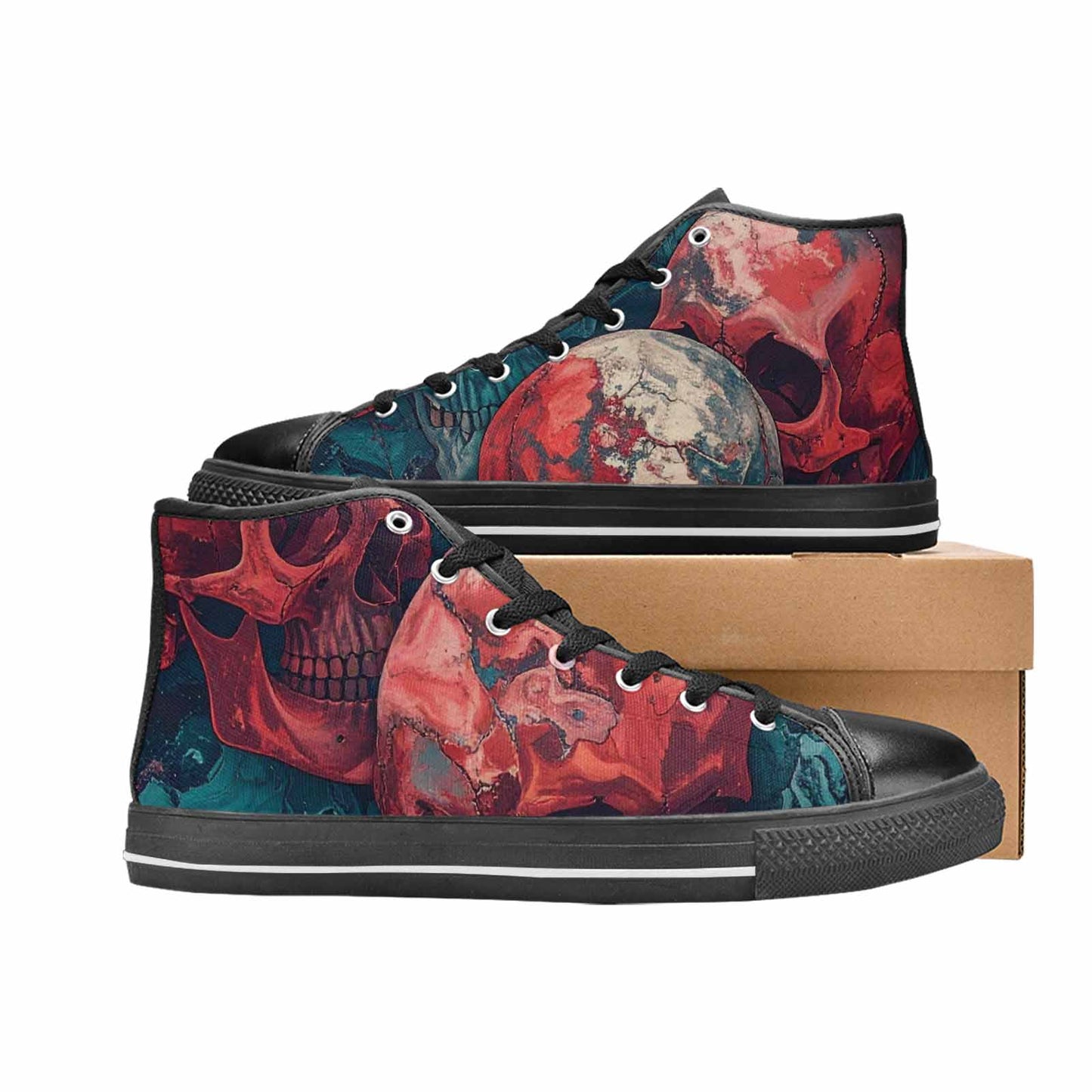 MEN'S Marble Skull High Top Canvas Y2K Shoes