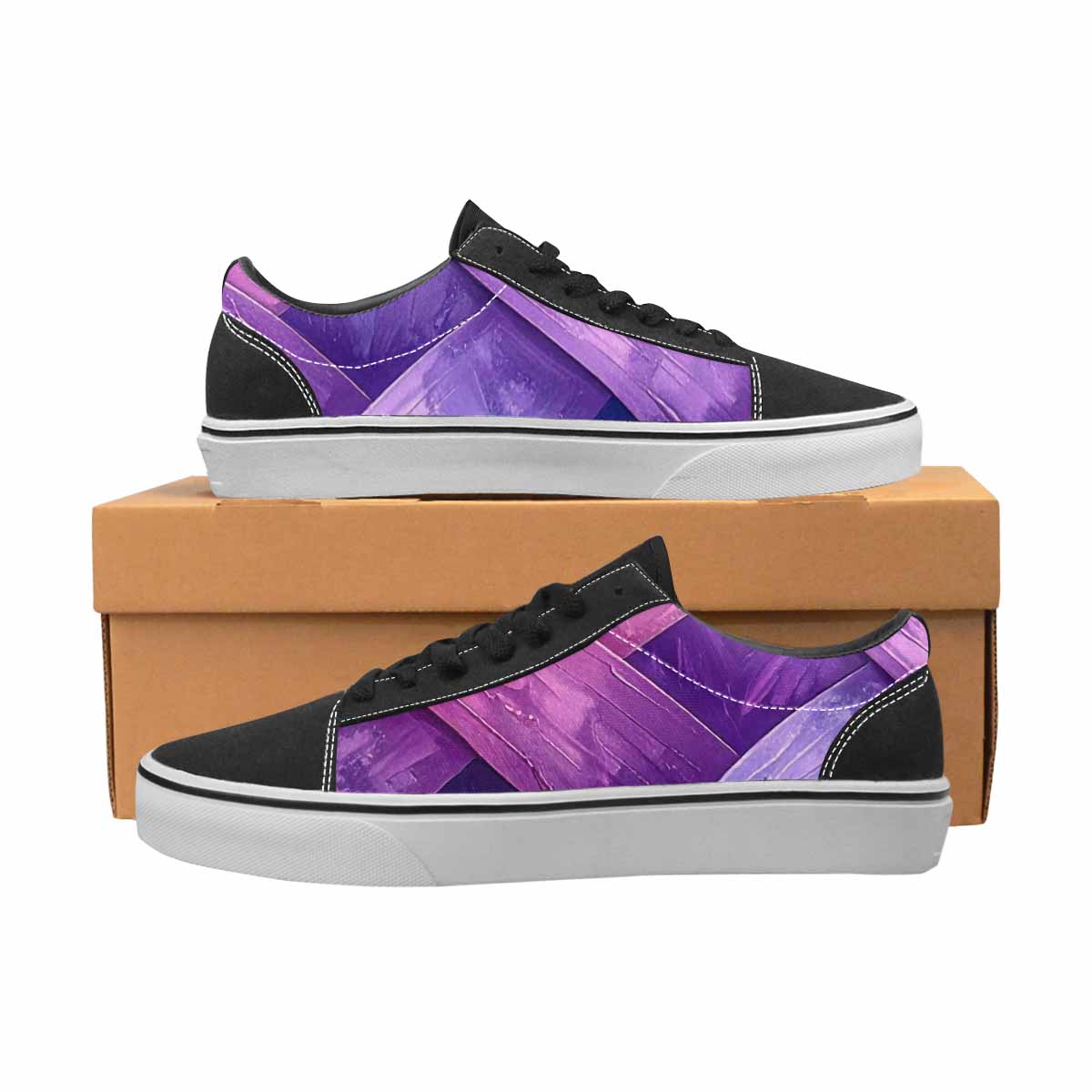 MEN'S Bisexual Flag Color Canvas Lace-Up Cottagecore Custom Sneakers