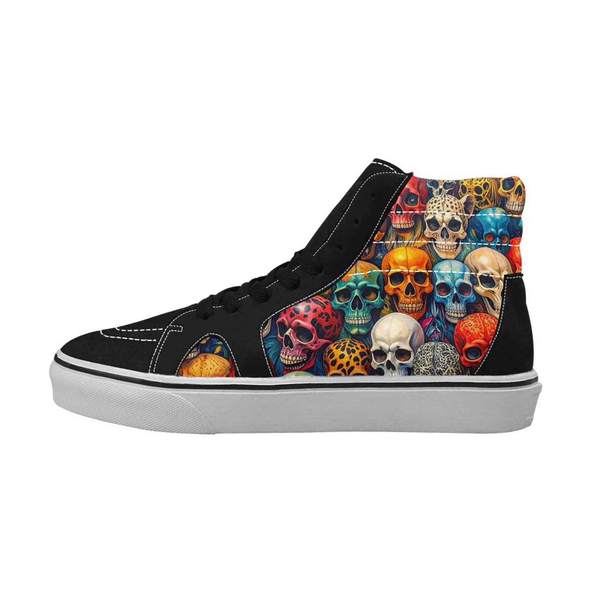 MEN'S Skulls × Animal Print High Top Canvas Vibrant Chaos Sneakers