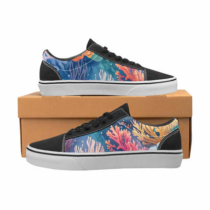 WOMEN'S Fish Scale Coral Canvas Lace-Up Wallpaper Art Shoes