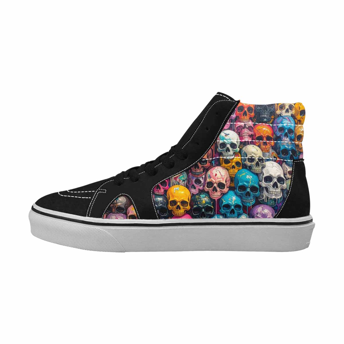 MEN'S Skulls  Marble Skulls High Top Canvas Cottagecore Custom Sneakers