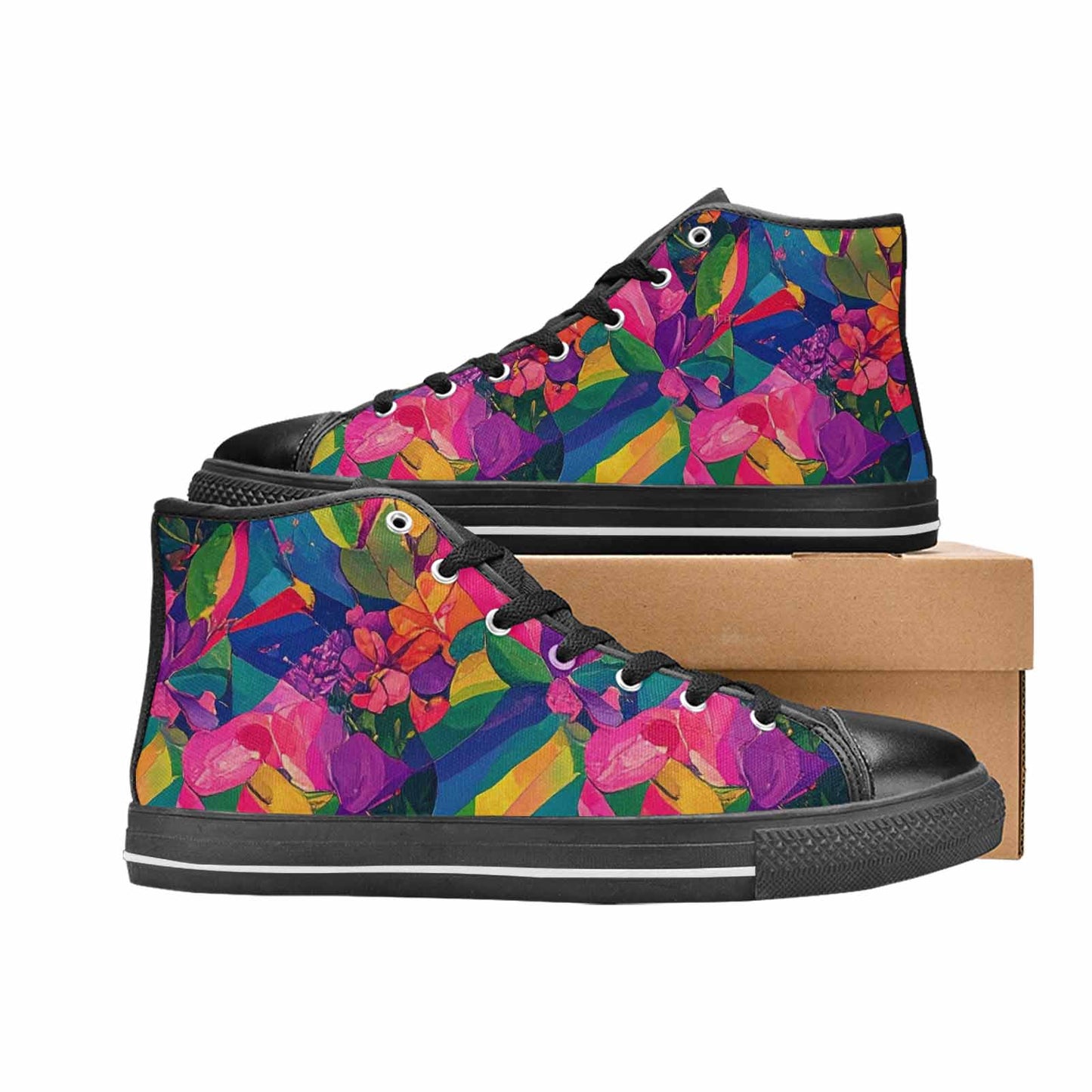 MEN'S Polysexual Flag Color High Top Canvas Dark Academia Custom Sneakers