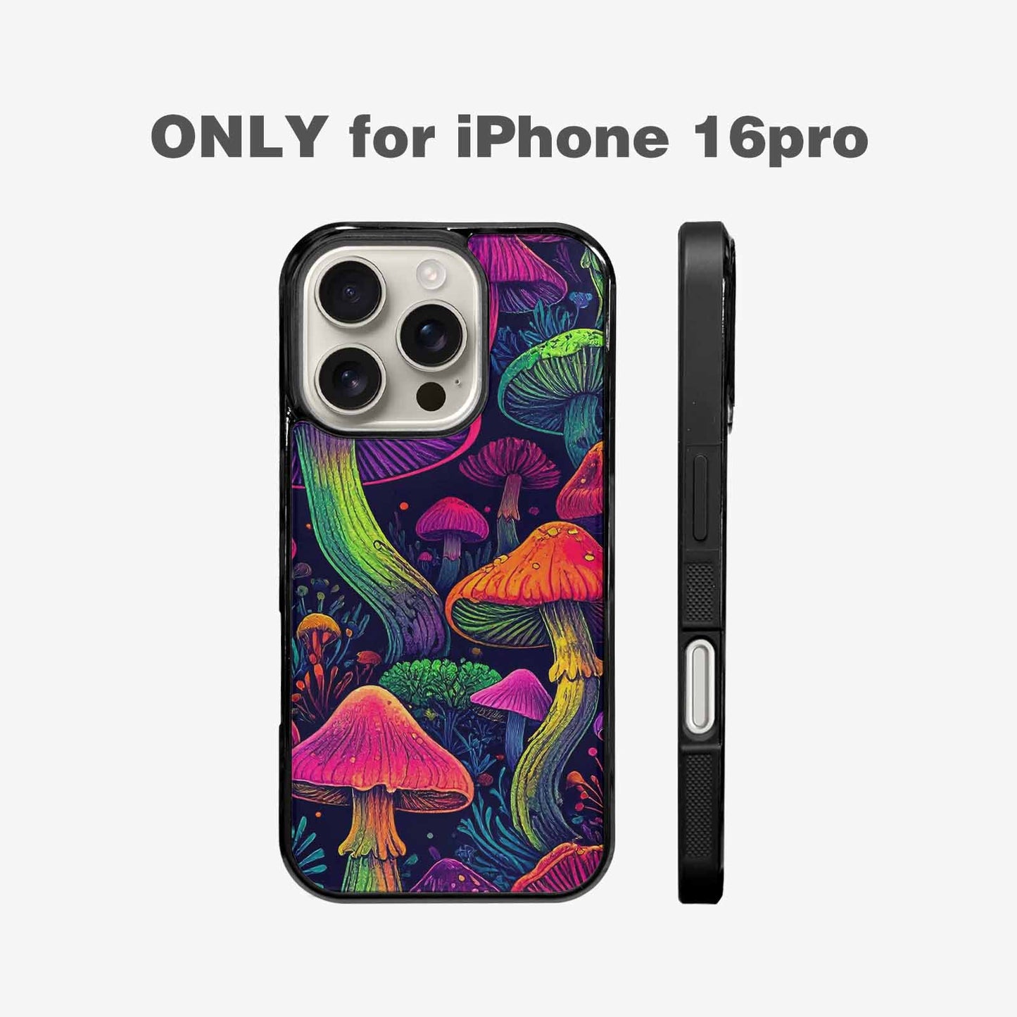 iPhone 16 Pro Case — Mushroom Psychedelic Art Seamless Pattern Vibrant, Original Design Phone Case