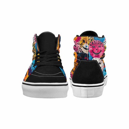 MEN'S Smiley Faces High Top Canvas Wallpaper Art Sneakers