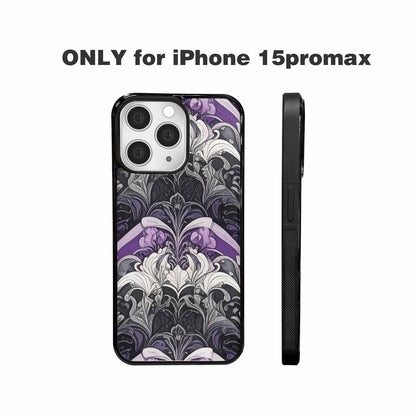 iPhone 15 Pro Max Case — Asexual Flag Color Theme Small Rainbow, Custom Phone Case