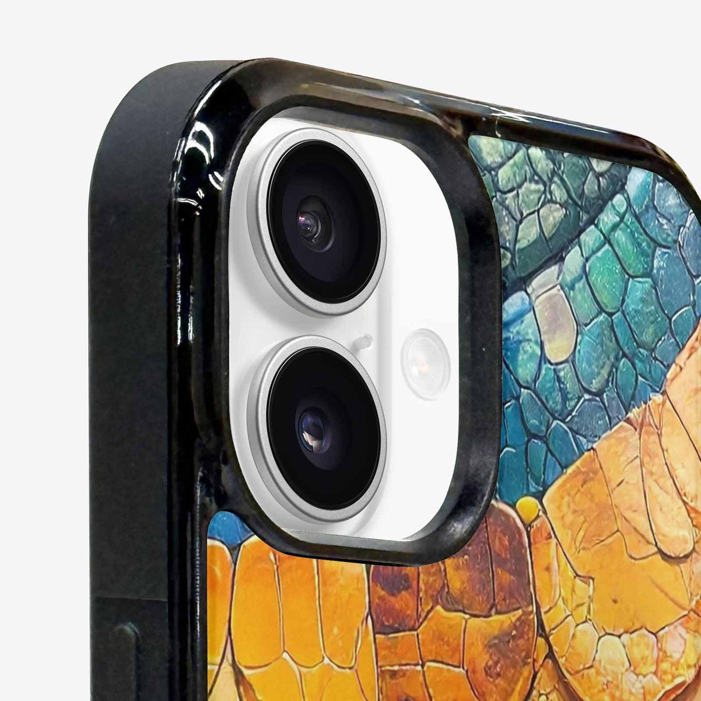 iPhone 16 Plus Case — Reptile Scale Full Color Vibrant Reptile, Custom Phone Case