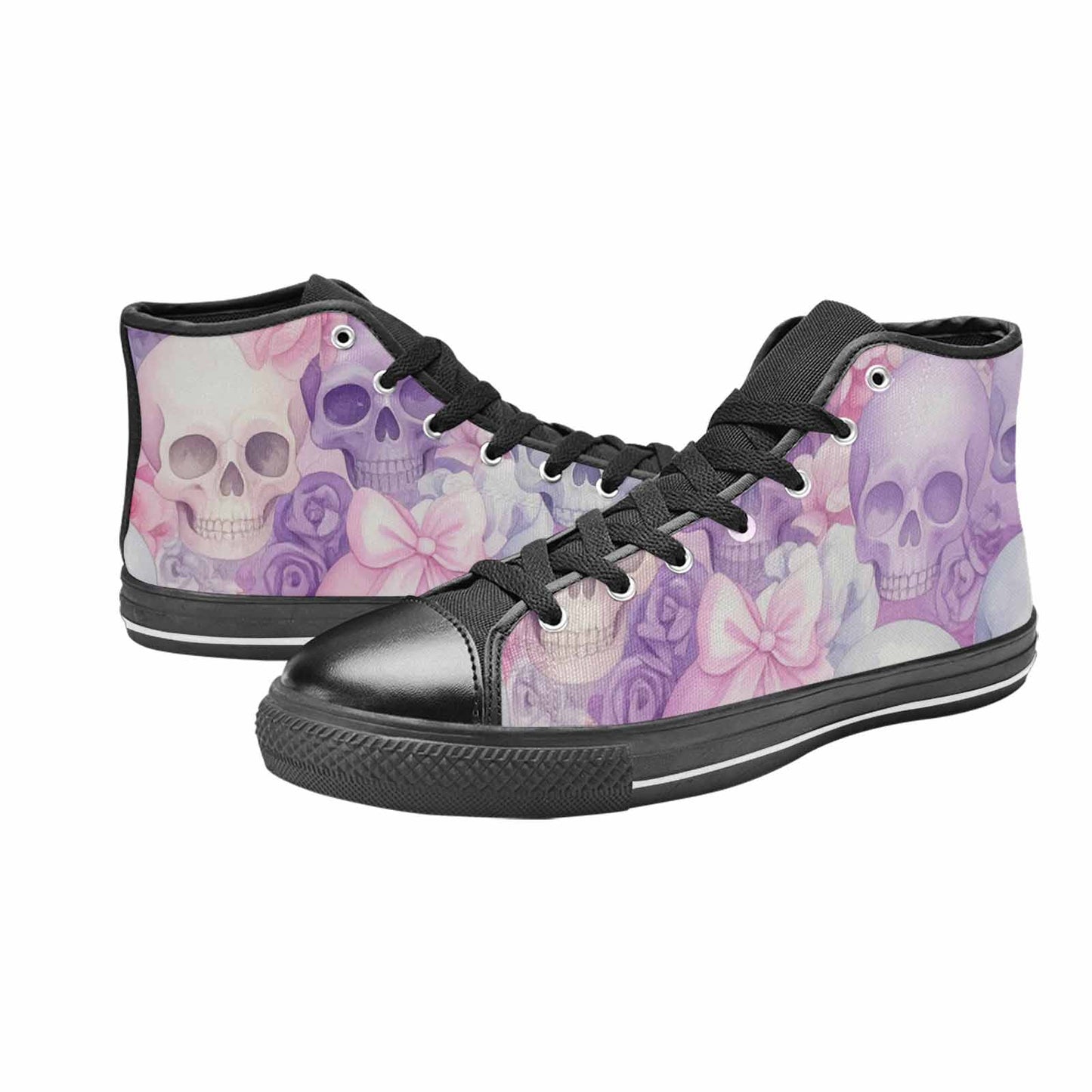 MEN'S Skulls - Pastel High Top Canvas Cottagecore Shoes