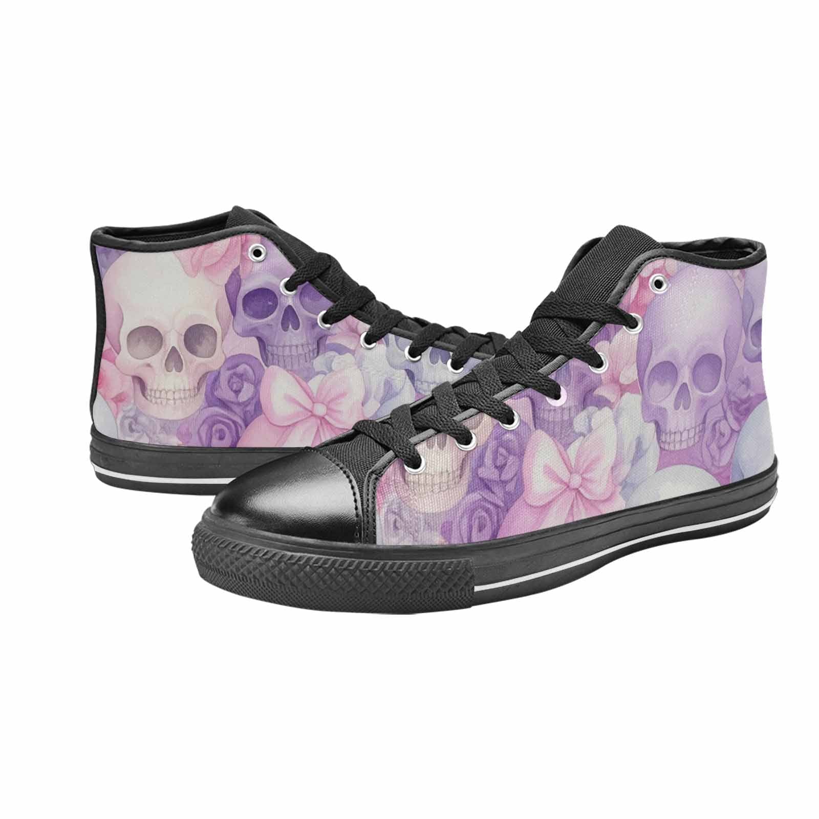 MEN'S Skulls - Pastel High Top Canvas Cottagecore Shoes