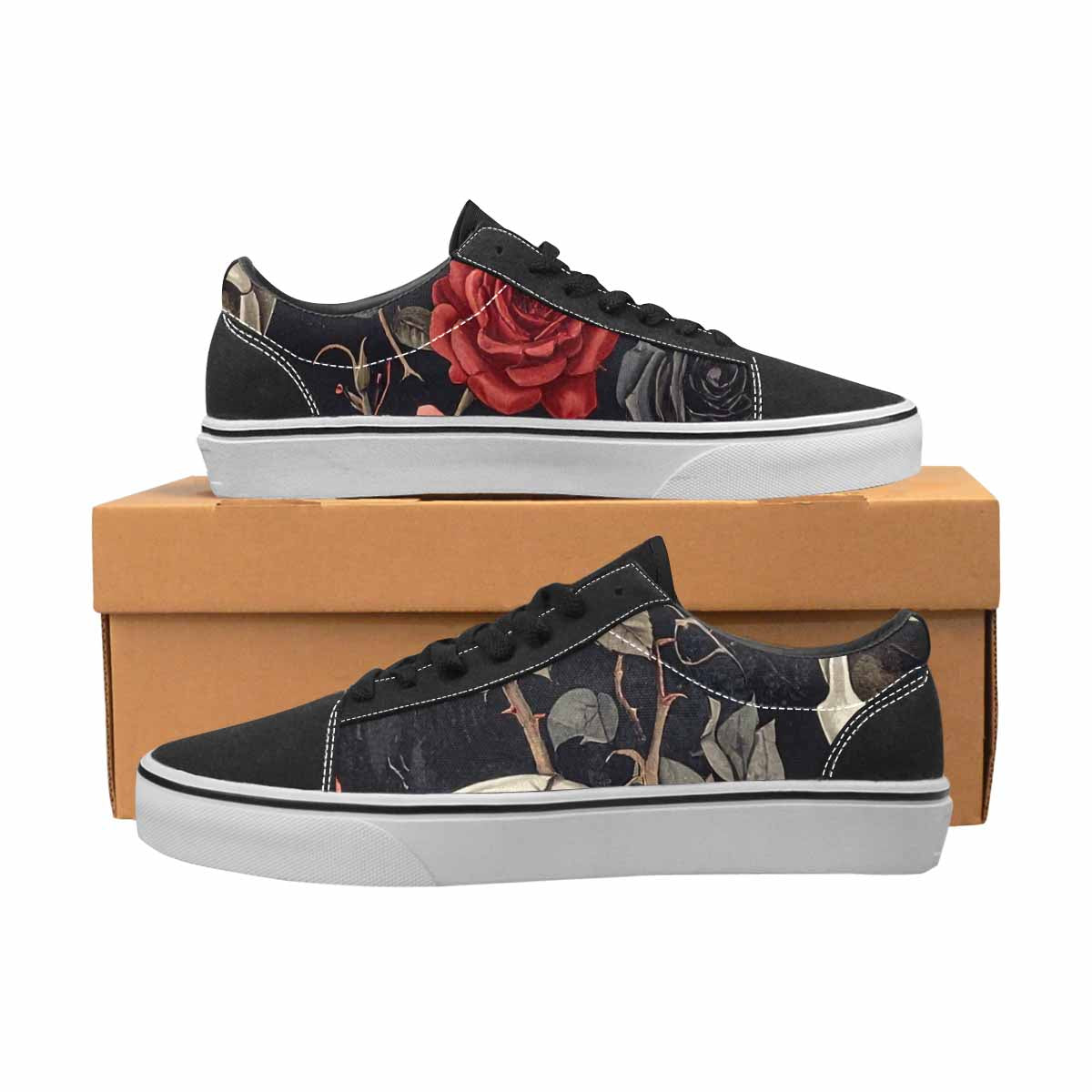 WOMEN'S Skulls - Roses Canvas Lace-Up Y2K Shoes