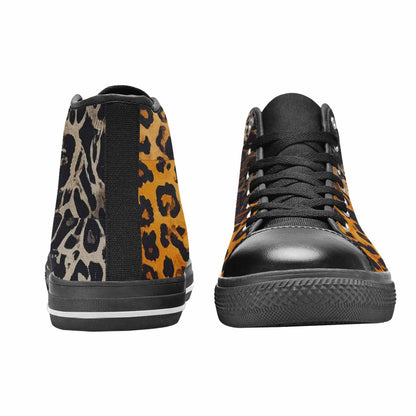 MEN'S Animal Print High Top Canvas Neon Fantasy Custom Sneakers