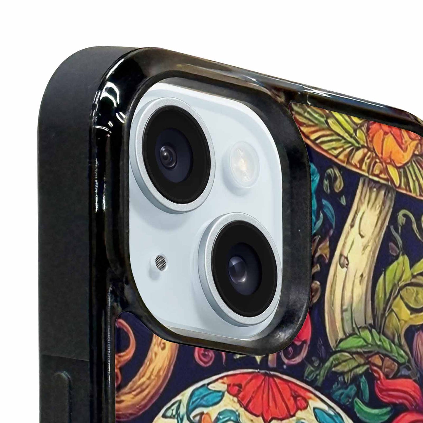 iPhone 15 Case — Mushrooms And Skulls, Custom Printed Phone Case