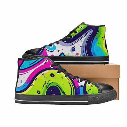 MEN'S Acid Wash Cartoon High Top Canvas Dark Academia Custom Shoes