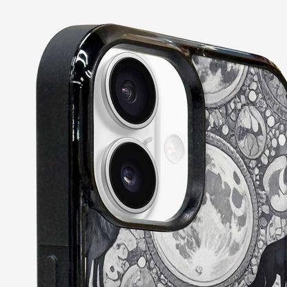 iPhone 16 Plus Case — Wolves Everywhere Collage Overlap Small Wolf, Custom Printed Phone Case