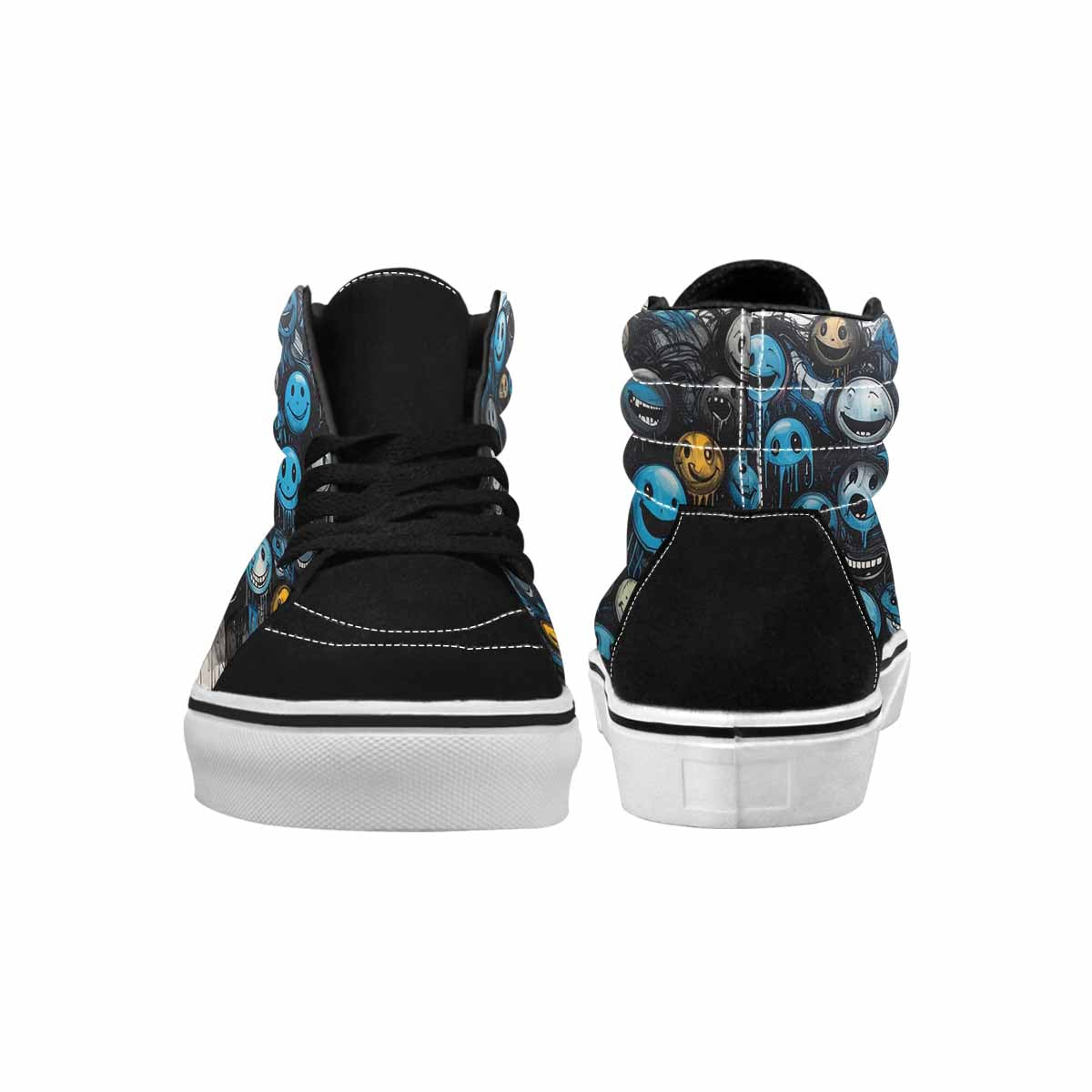 MEN'S Melting Moon Smiley High Top Canvas Dark Academia Sneakers