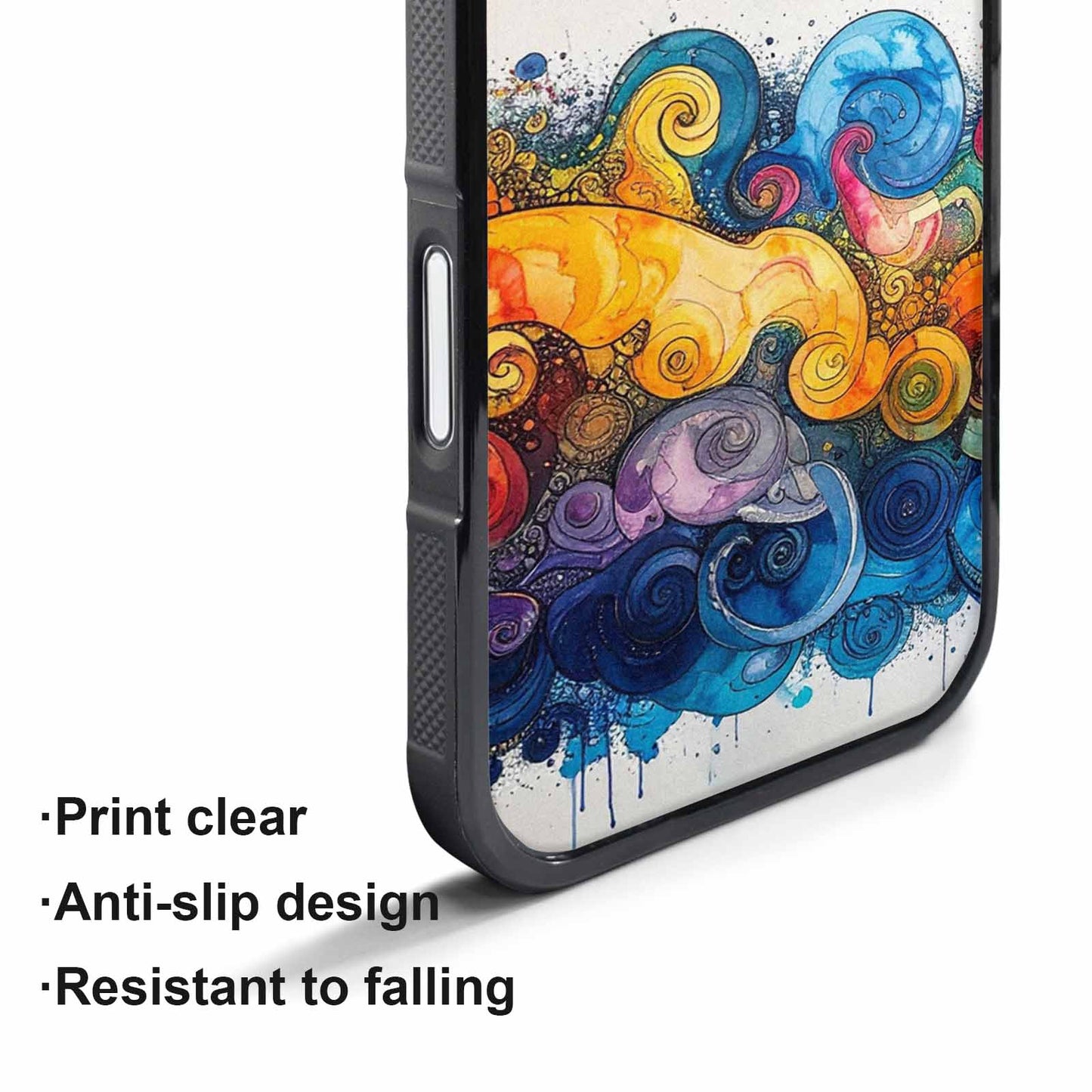 iPhone 17 Pro Max Case — Tie Dye Swirls (black Tie Dye, Custom Printed Phone Case
