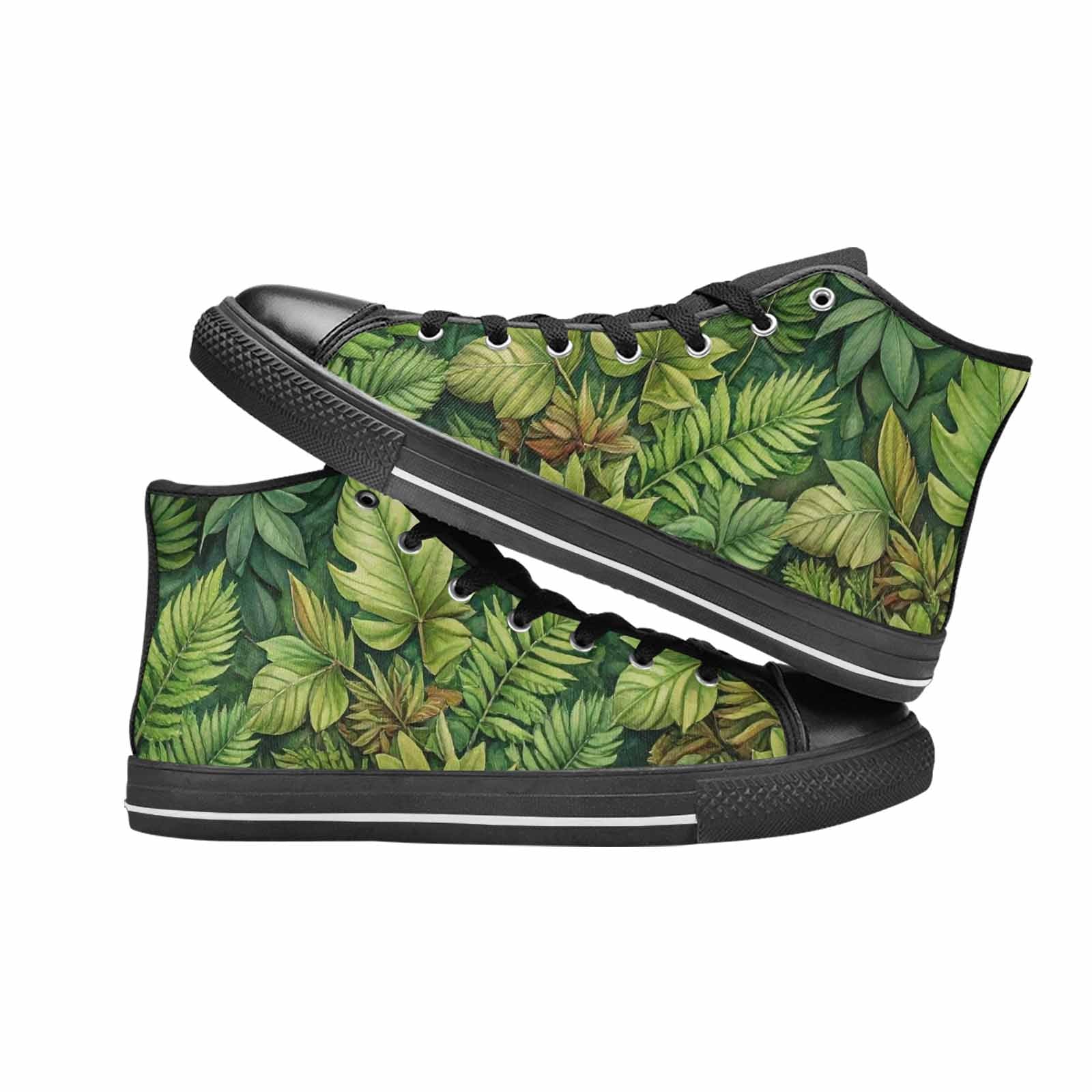 MEN'S Seven-Point Palmate Leaf High Top Canvas Surreal Shoes