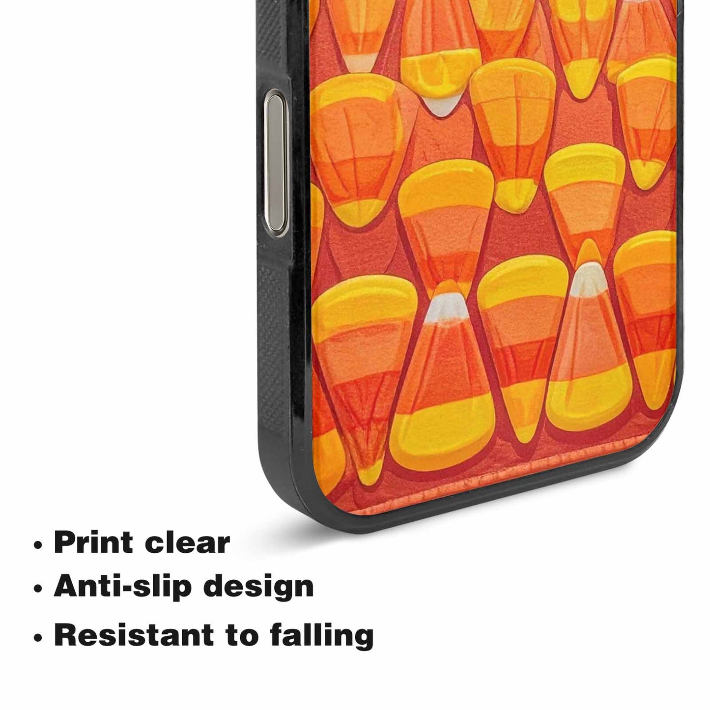 iPhone 16 Pro Max Case — Candy Corn Shapes In Bright Orange, Custom Designed Case Cover