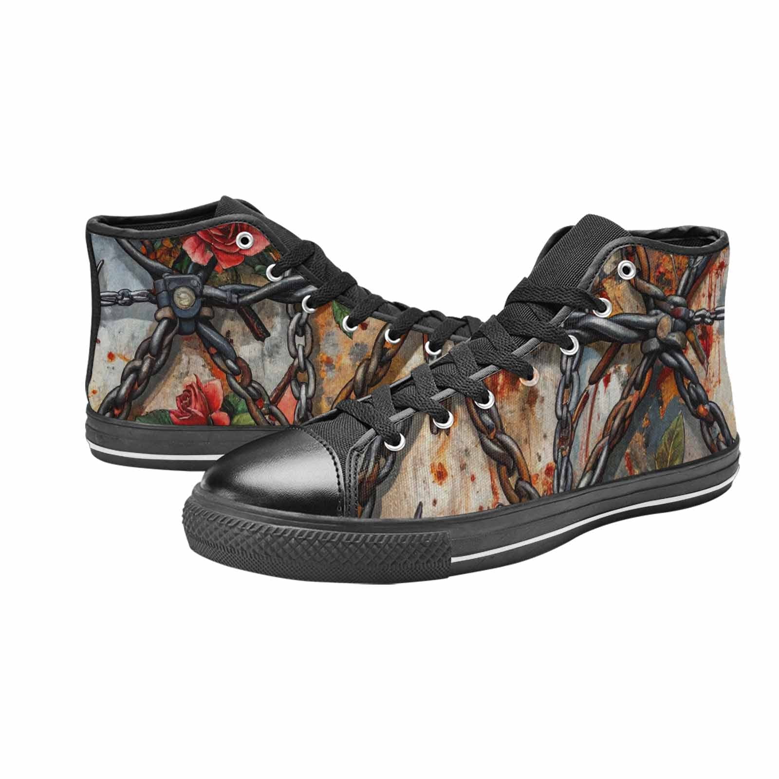 WOMEN'S Barbed Wire Chain High Top Canvas Aesthetic Sneakers