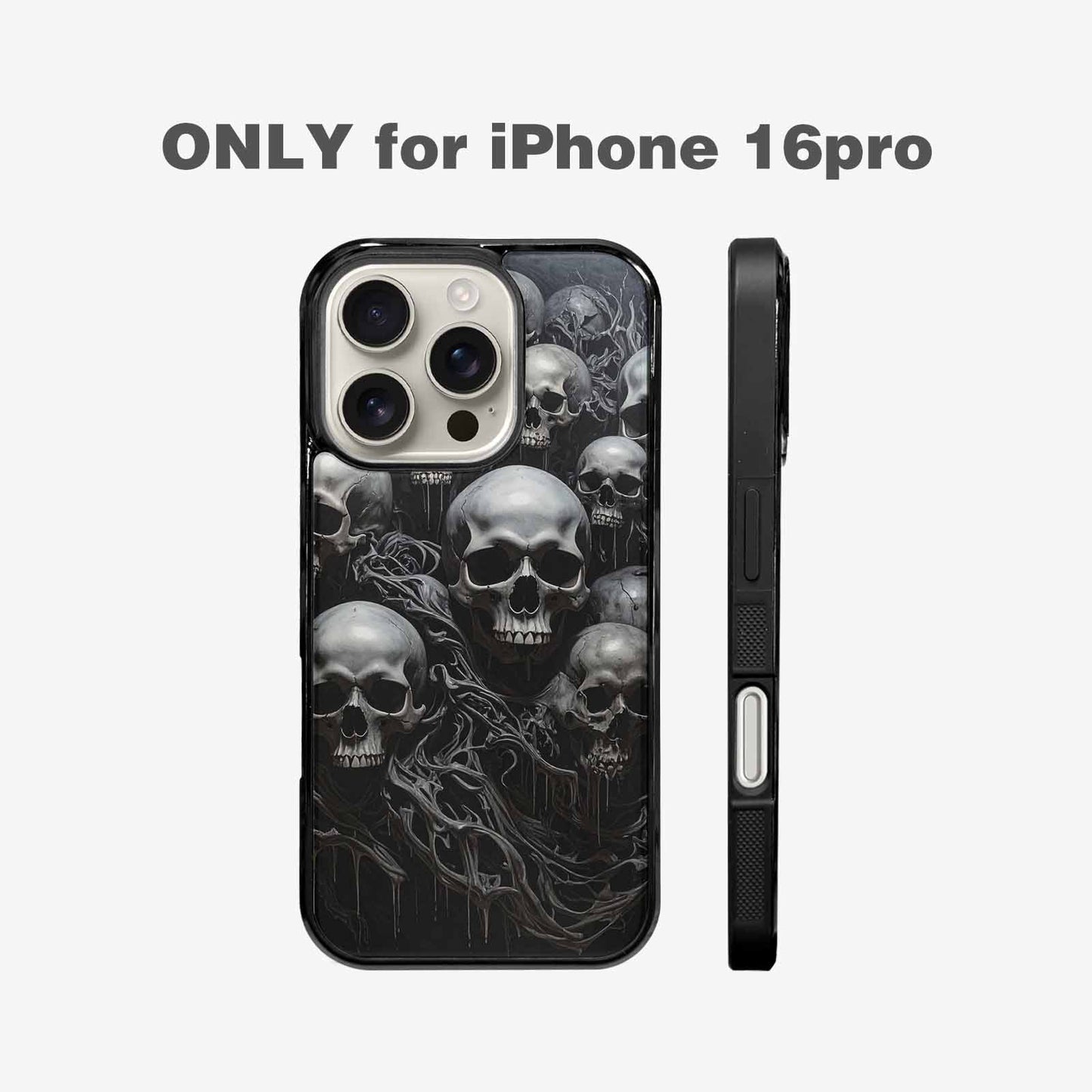 iPhone 16 Pro Case — Grey Dark Black And Grey Tones, Unique Phone Case Design
