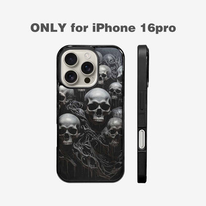 iPhone 16 Pro Case — Grey Dark Black And Grey Tones, Unique Phone Case Design