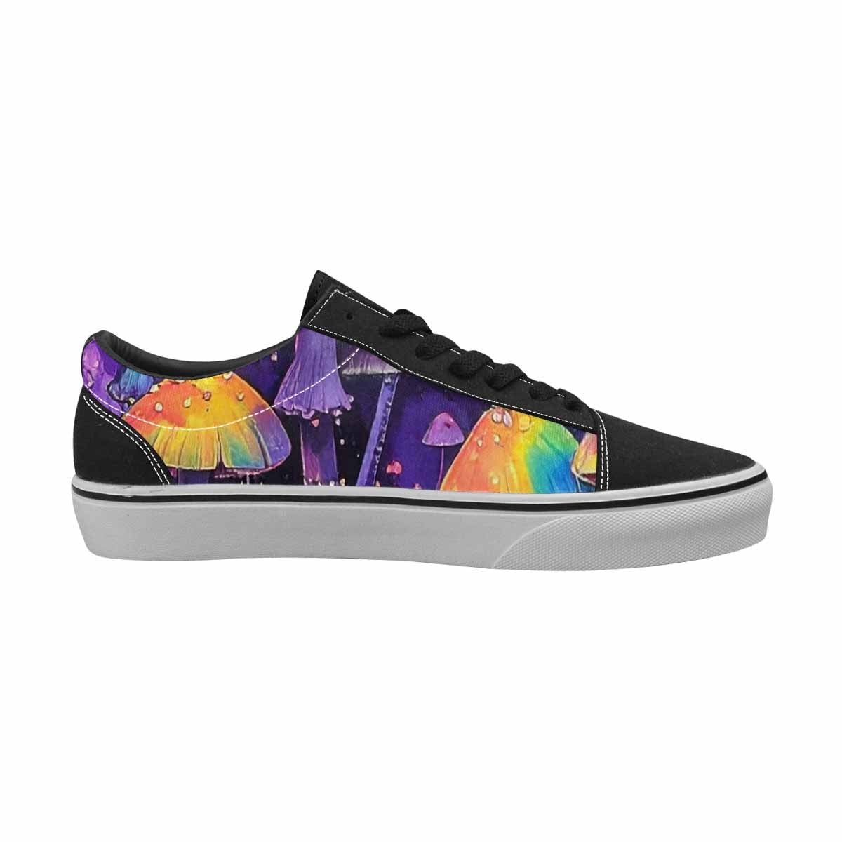 WOMEN'S Rainbow Drip Mushrooms Lace-Up Canvas Y2K Custom Shoes