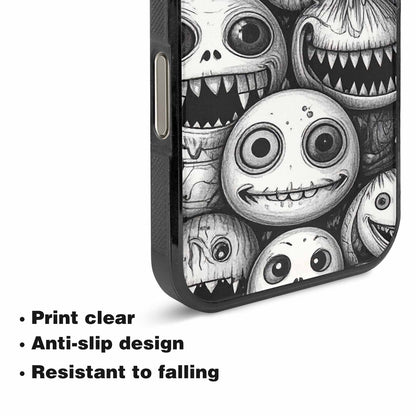 iPhone 16 Pro Case — Black And White Monster Face Collage, Personalized Phone Case