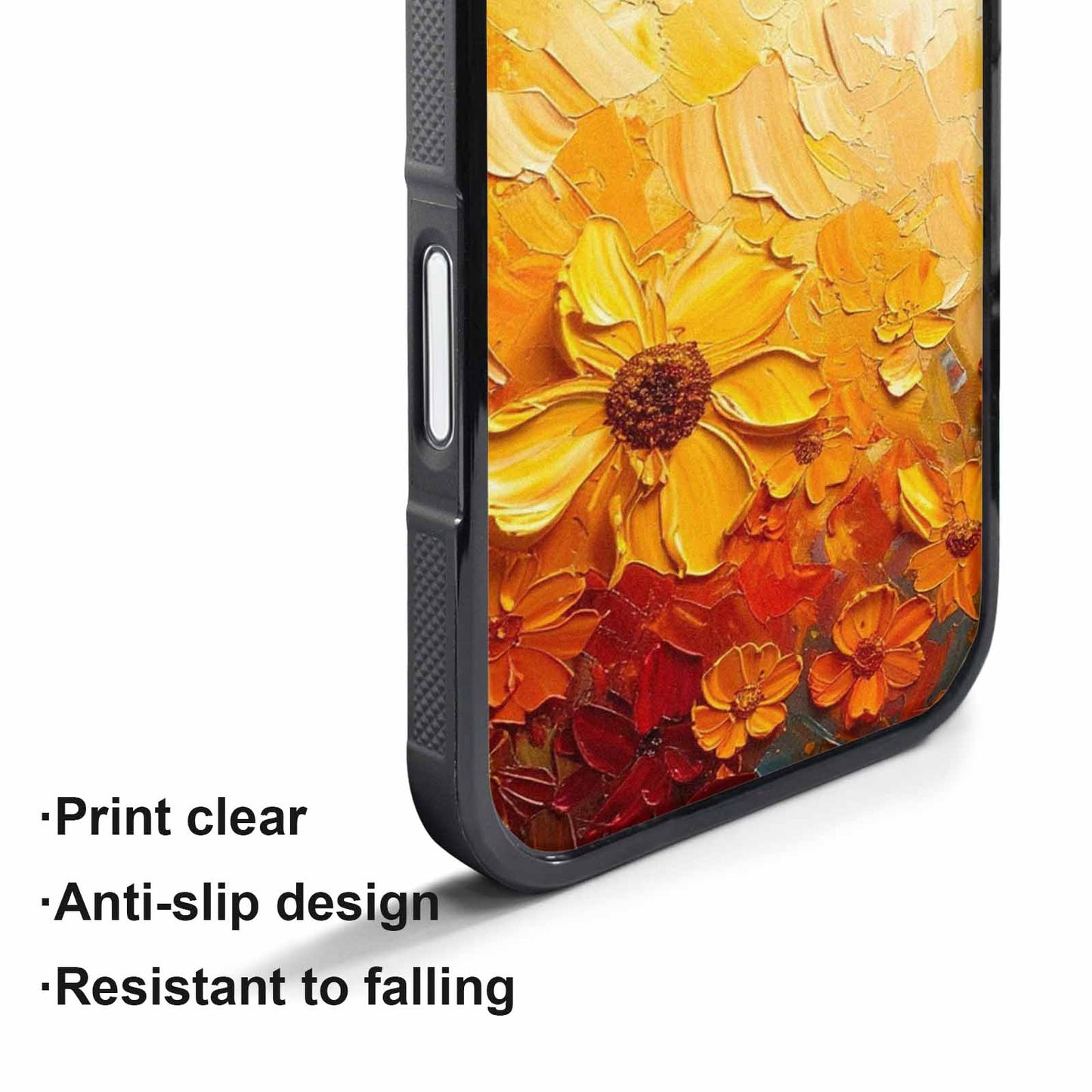 iPhone 17 Pro Max Case — Impressionist Sunflower Brushstroke Pattern Floral, Custom Printed Phone Case