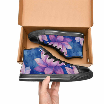 MEN'S Water Lilies Impressionist High Top Canvas Wallpaper Art Shoes