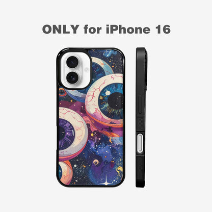 iPhone 16 Case — Cartoon Eyeballs Galaxy Personalized Phone Cover, Custom Made Phone Cover