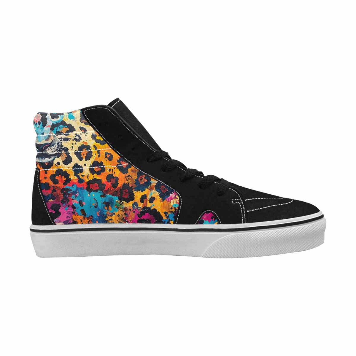 MEN'S Full Color Vibrant Animal High Top Canvas Wallpaper Art Sneakers