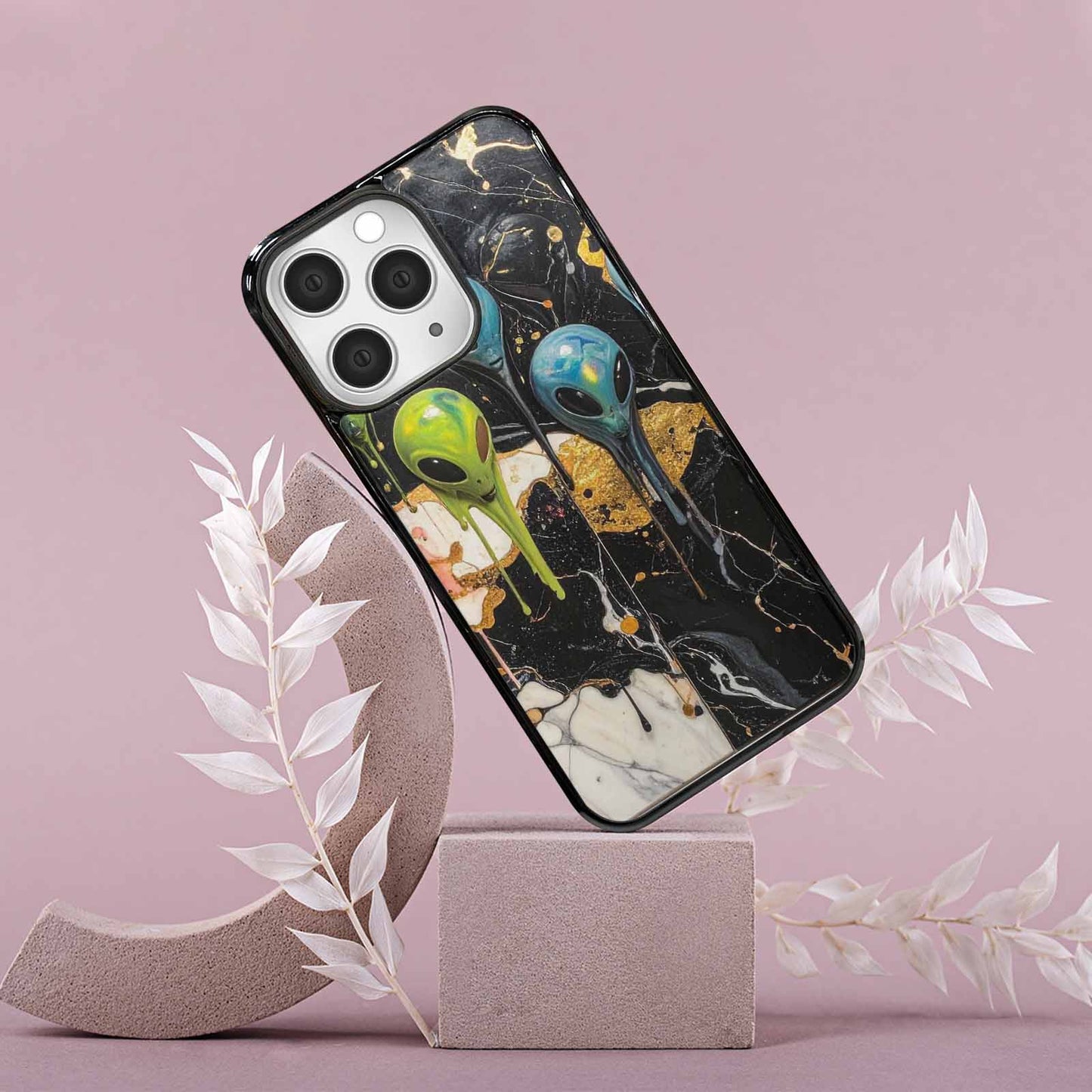 iPhone 15 Pro Max Case — Aliens Marblemelting Aliens Pa F3p, Custom Art Phone Cover