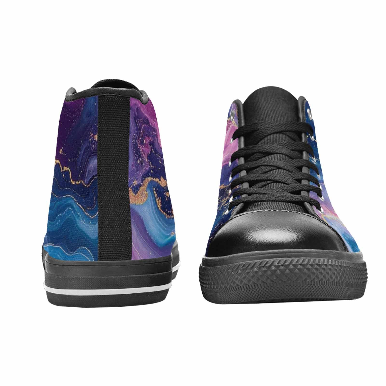 WOMEN'S Marble Galaxy High Top Canvas Grunge Custom Sneakers
