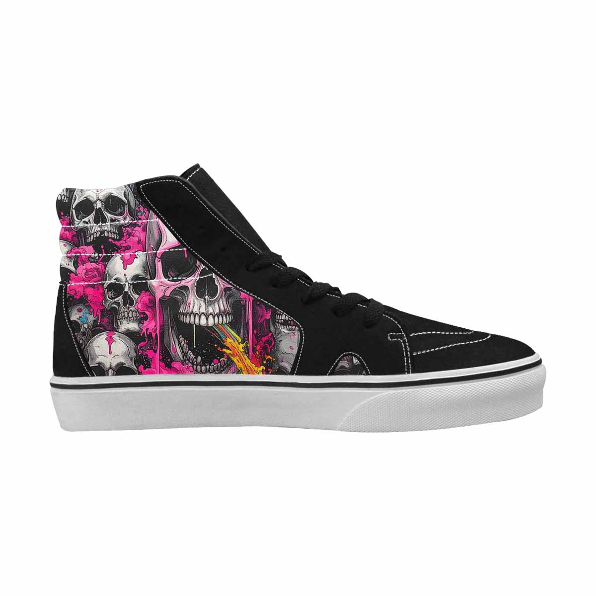 MEN'S Rainbow From Skull S High Top Canvas Vivid Custom Sneakers