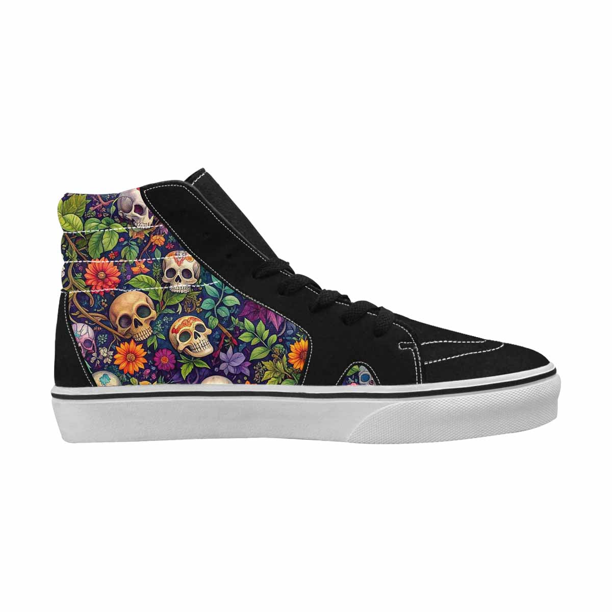 MEN'S Skulls  Botanical Skulls High Top Canvas Dark Academia Custom Sneakers