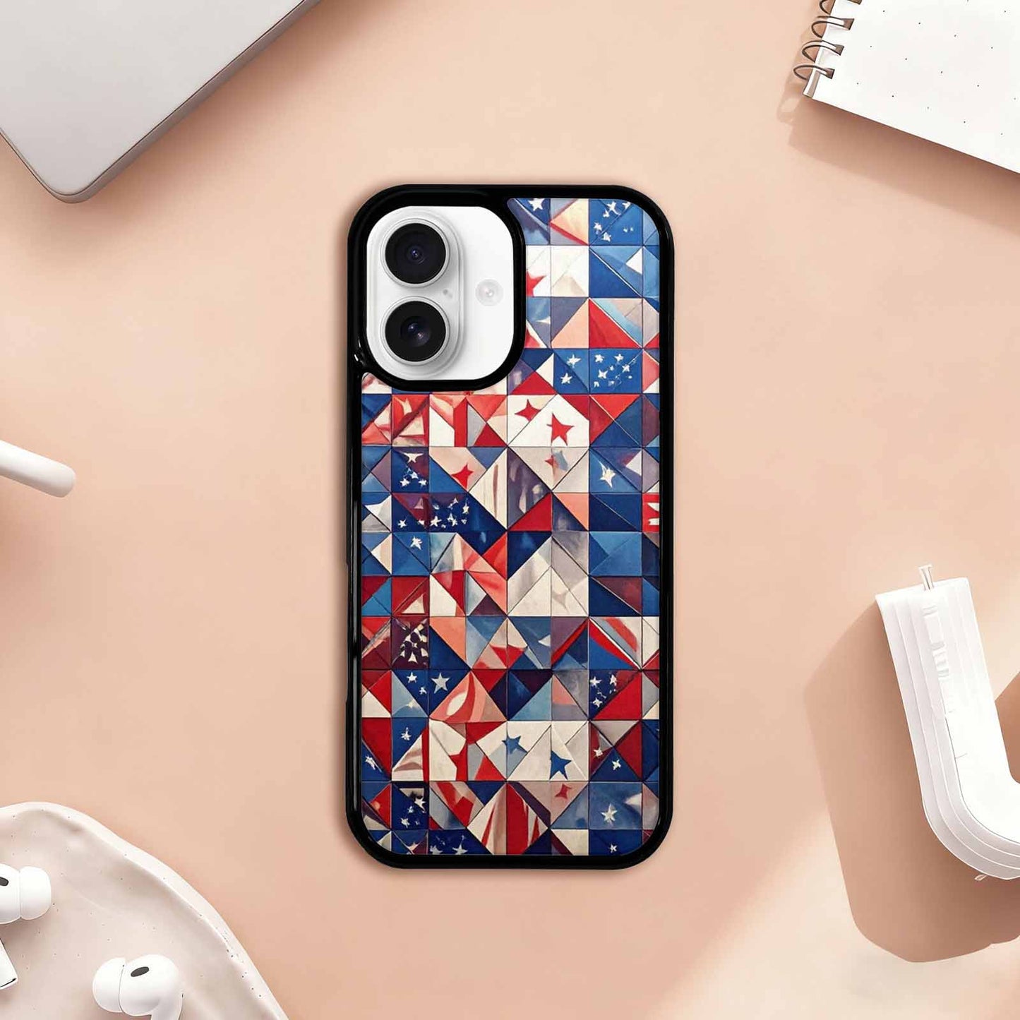 iPhone 17 Case — Small American Flag Stars Galaxy Space, Custom Art Phone Cover