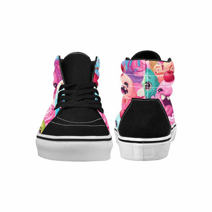 WOMEN'S Melting Icecream Monster Cherry High Top Canvas Dark Academia Custom Sneakers