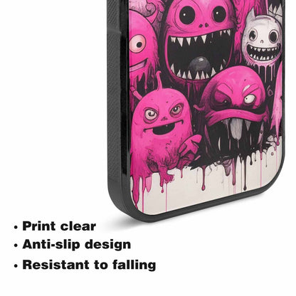 iPhone 15 Plus Case — Monsters General Black Pink Ink Cartoon, Personalized Phone Case