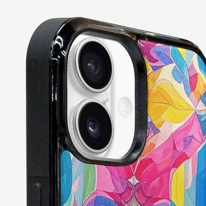 iPhone 16 Case — Pansexual Flag Color Theme Small Rainbow, Unique Phone Case Design