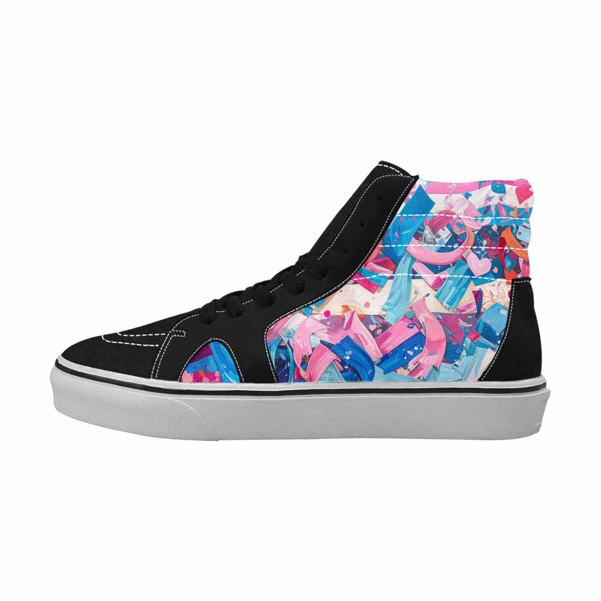 MEN'S Transgender Pride Flag High Top Canvas Wallpaper Art Sneakers