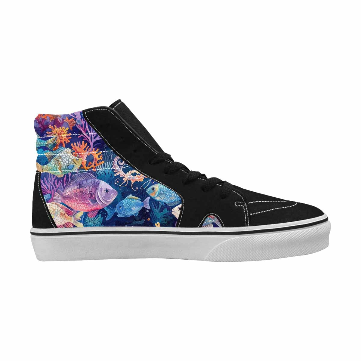 WOMEN'S Fish Scale Coral High Top Canvas Vivid Sneakers