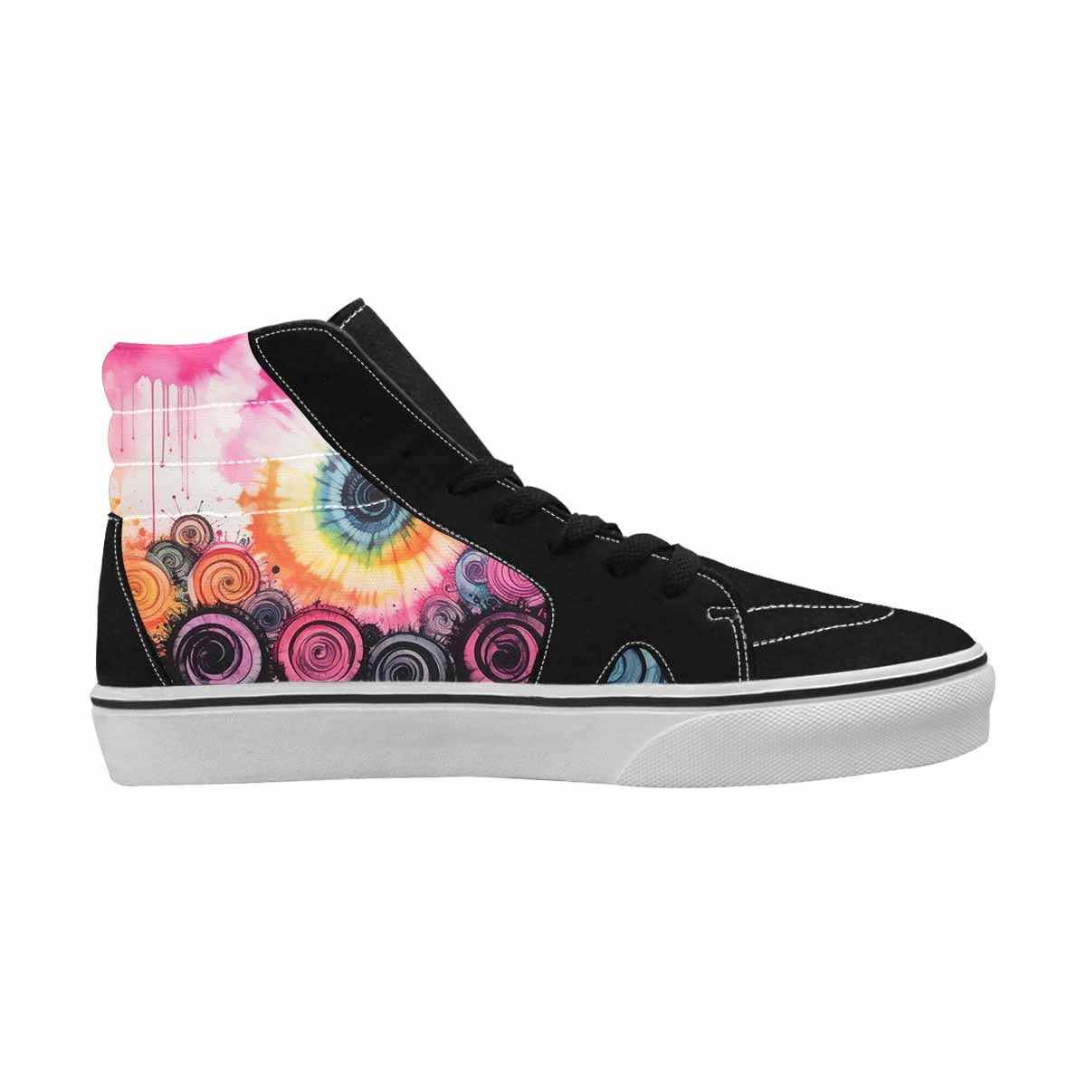 MEN'S Tie High Top Canvas Kaleidoscope Custom Sneakers